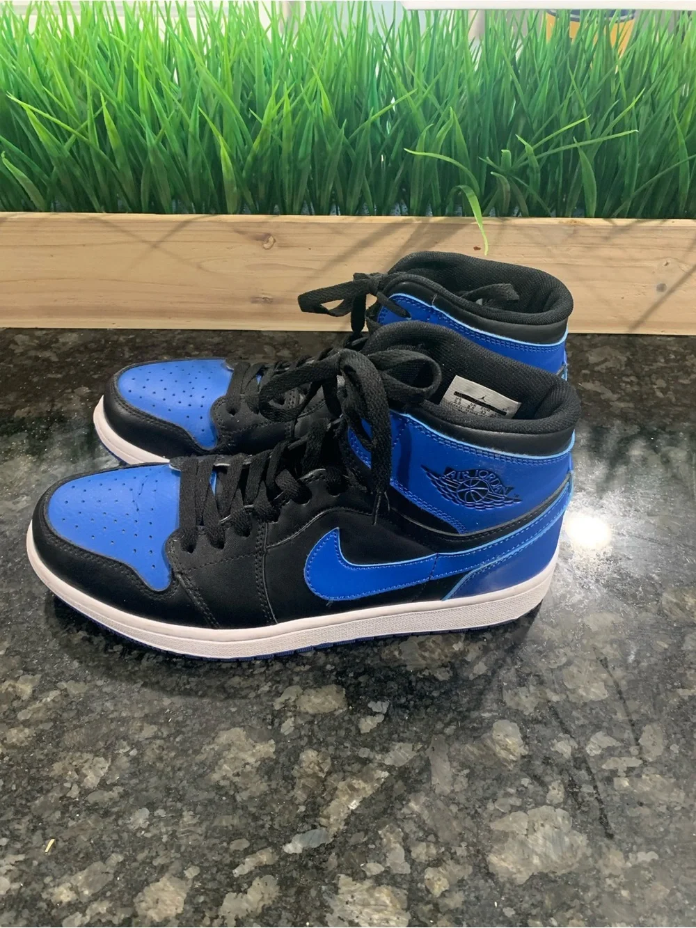 Nike Air Jordan 1 Mid Black & Royal Blue Sneakers